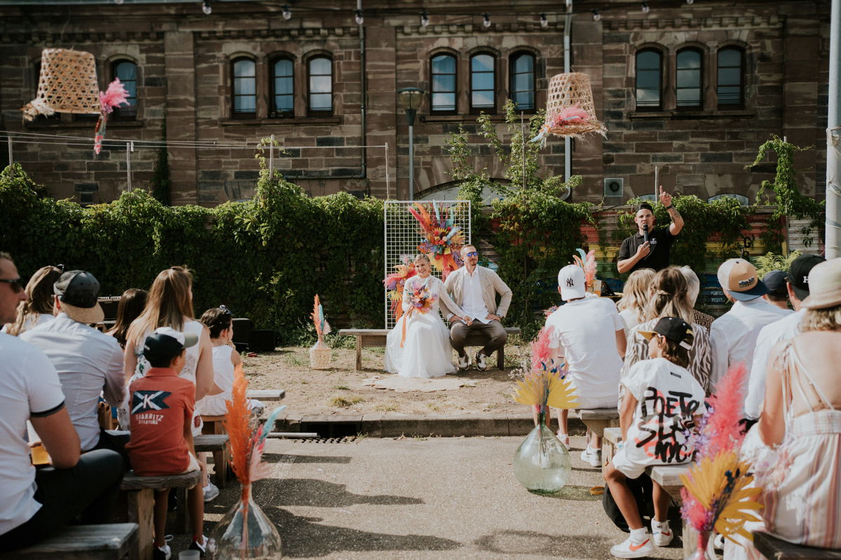 wedding photographer street art old warehouse 