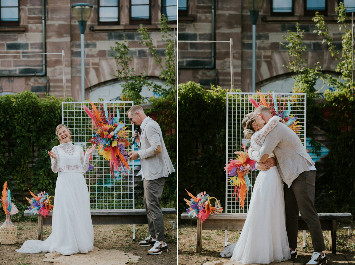 wedding photographer street art old warehouse 