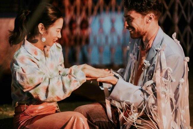 Fun couples photoshoot Phuket beach sunset Thailand